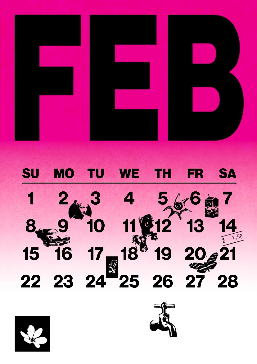 DEBRIS 2026 pocket calendar — February