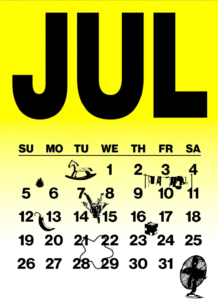 DEBRIS 2026 pocket calendar — July