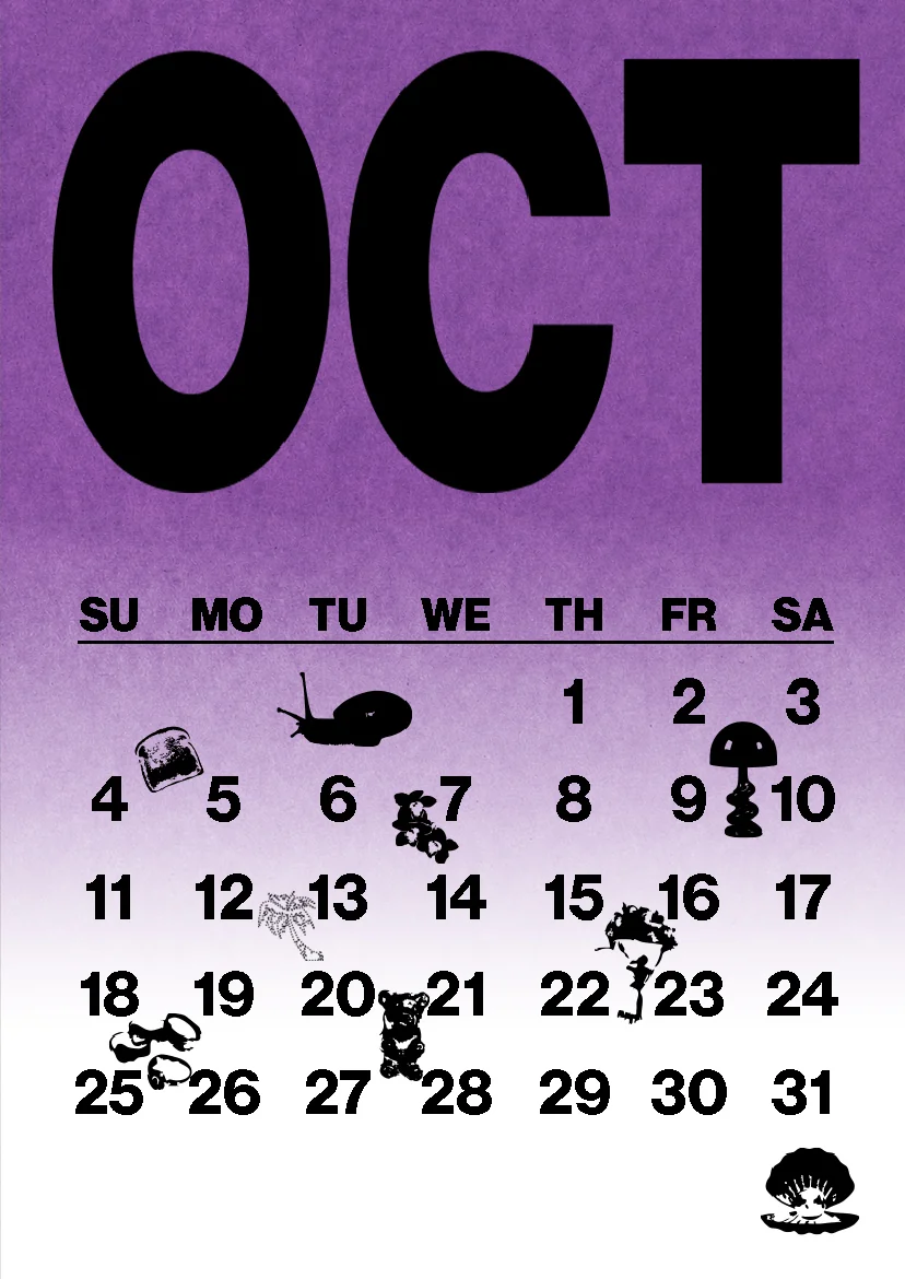 DEBRIS 2026 pocket calendar — October