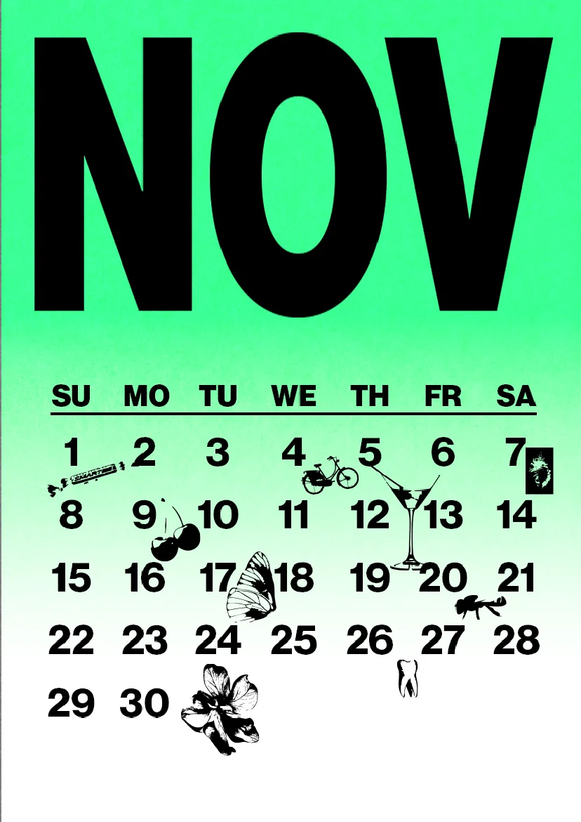 DEBRIS 2026 pocket calendar — November