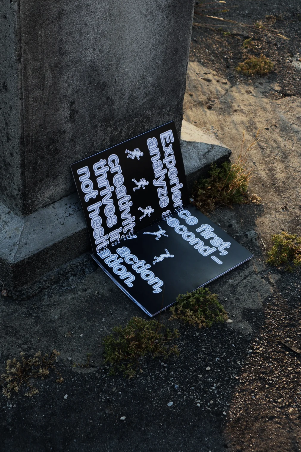 The back cover resting on wet stone and moss outdoors