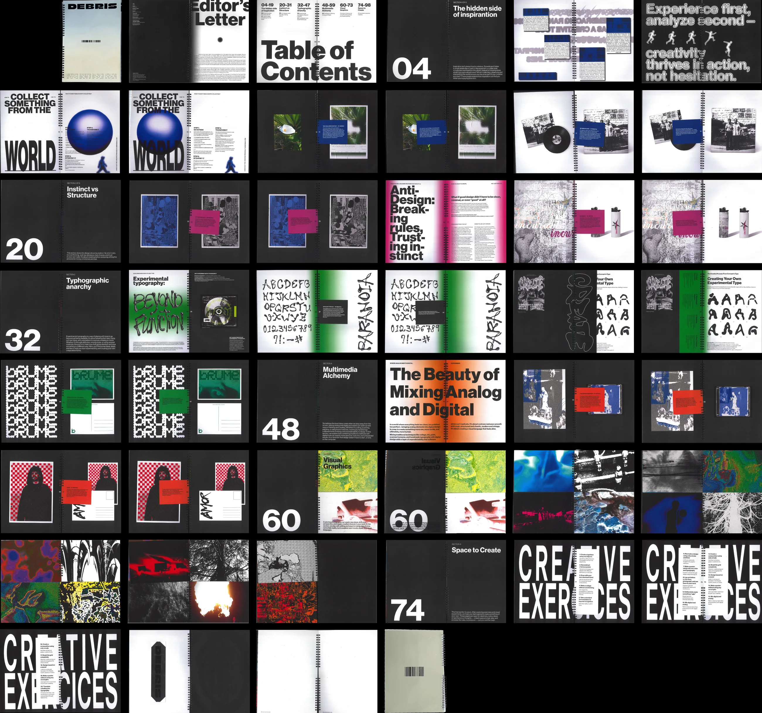 Every page of DEBRIS, from the front cover to the back