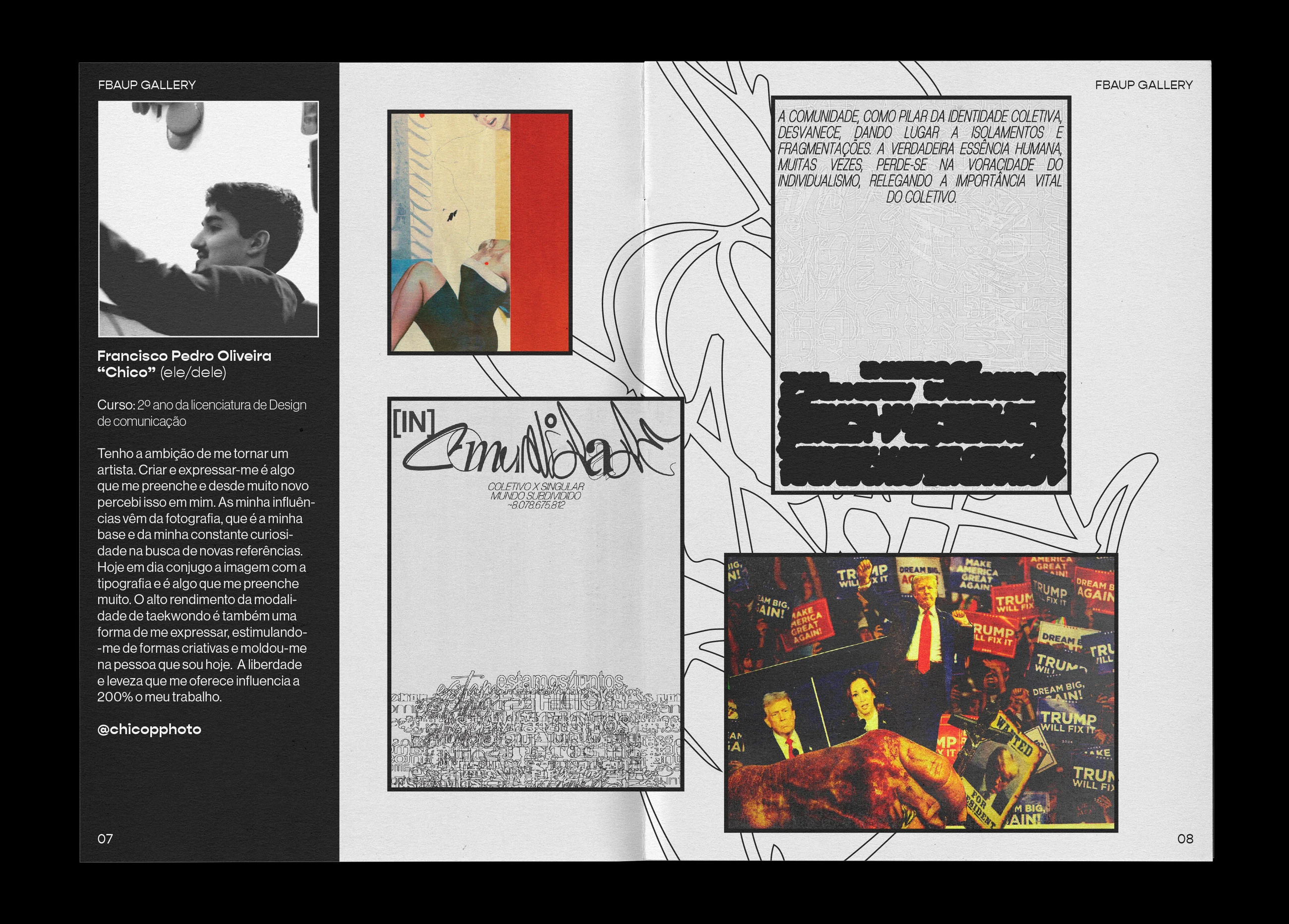 Artist spread — Francisco Pedro Oliveira, with graphic experiments