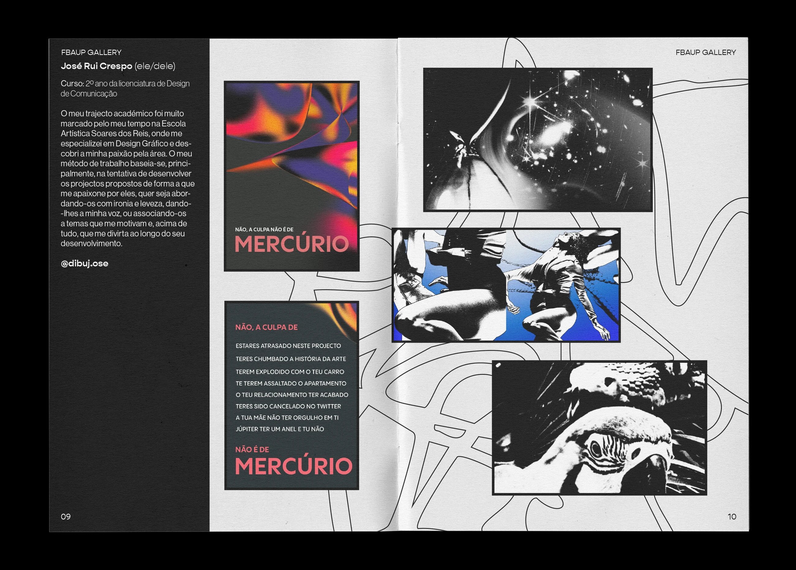 Artist spread — José Rui Crespo, with the Mercúrio posters