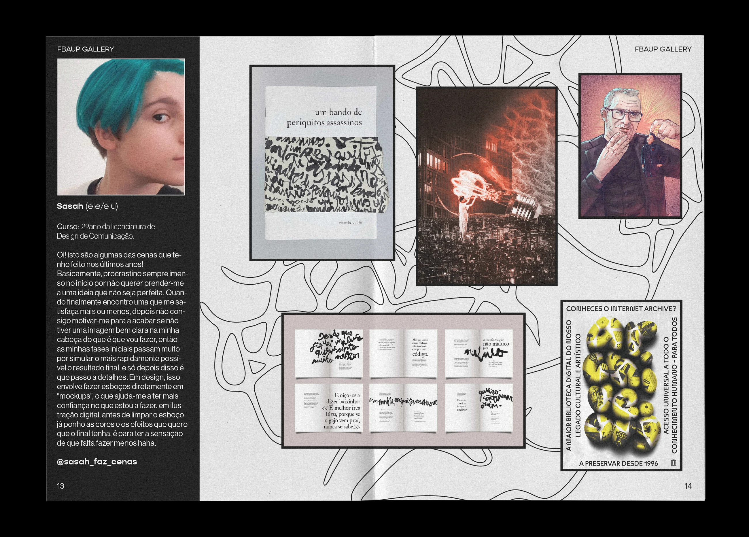 Artist spread — Sasah, with photography and editorial work