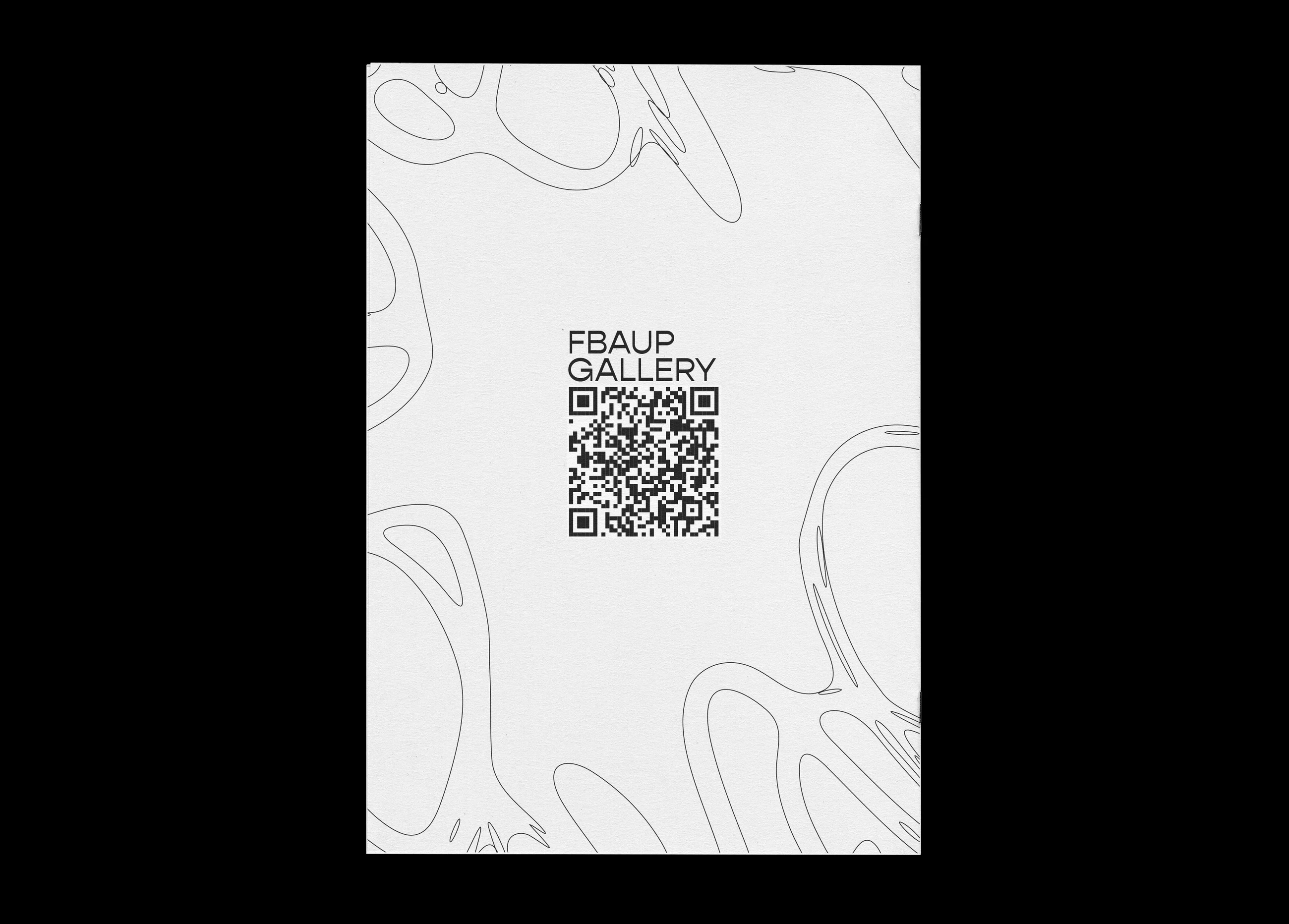 The back cover, line drawing with the QR code centred